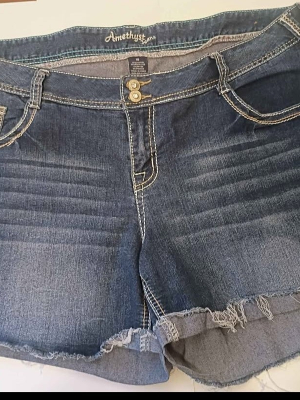 Amethyst Jeans Women's Dark Indigo Boyfriend Shorts Size 18
